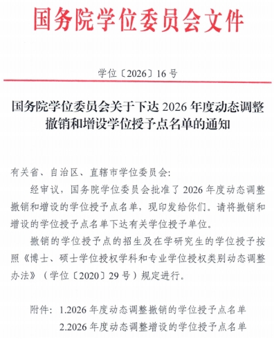 喜讯！我校新增资源与环境硕士专业学位授权点